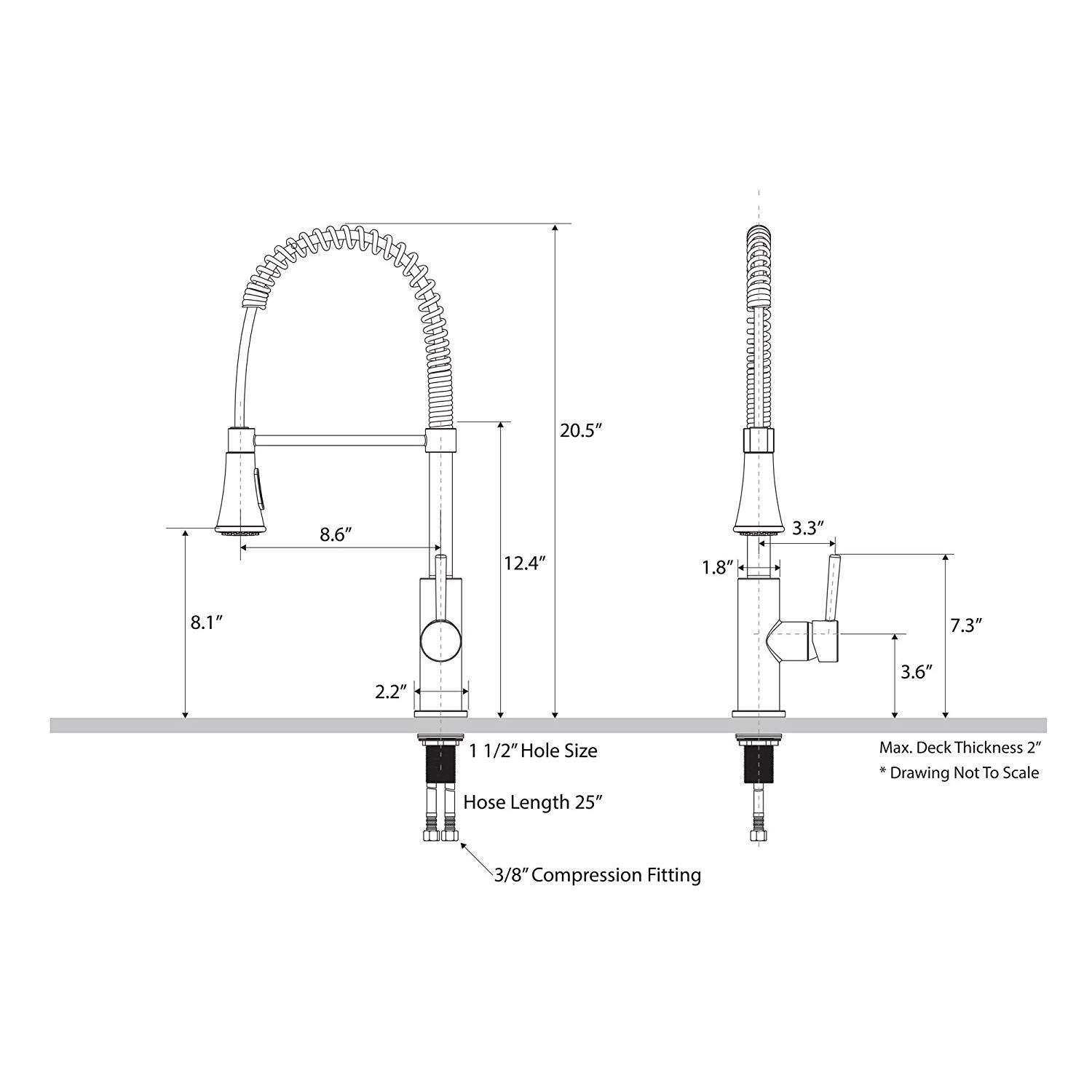 Merritt Contemporary Kitchen Sink Faucet with Pull Down Spray